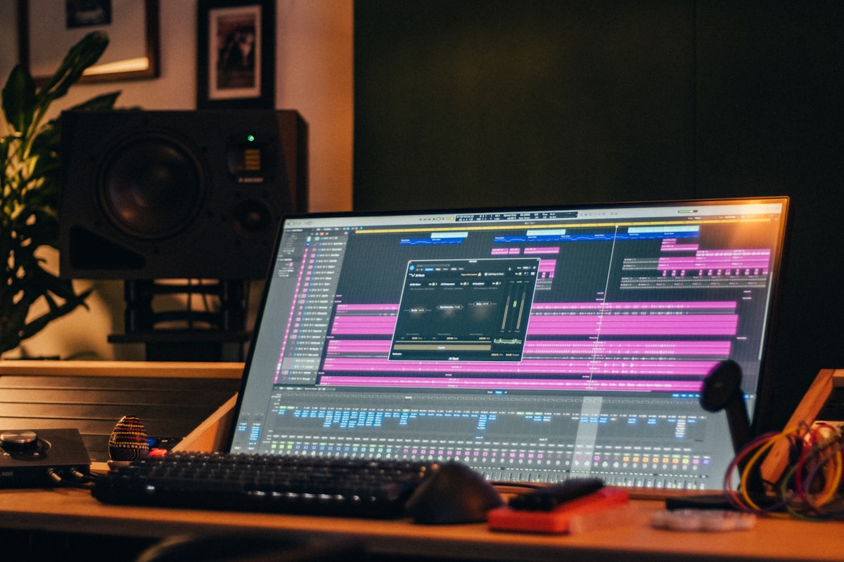 Consola de órgano virtual VPO con teclados y pedalera en un entorno profesional
